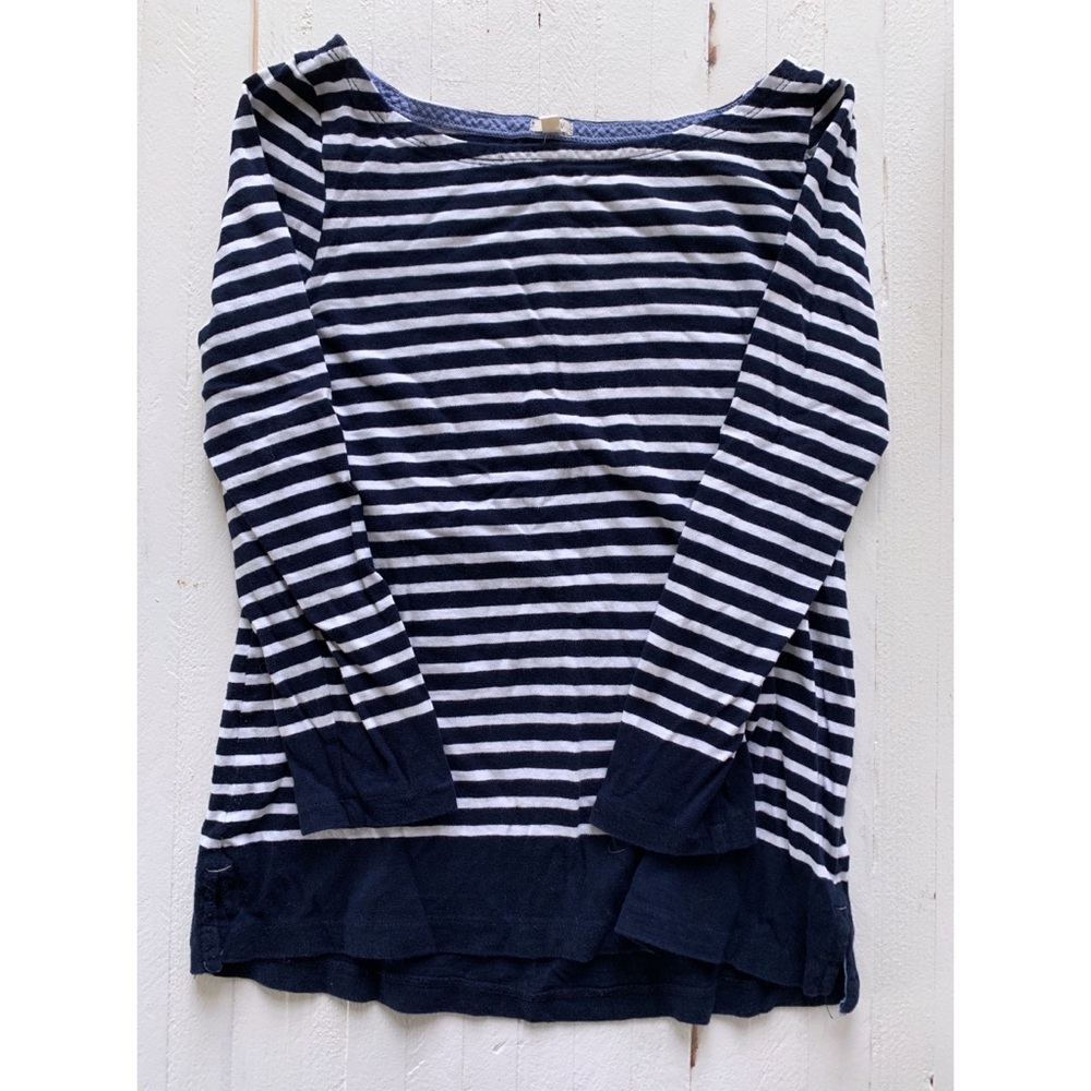SOLD J Crew Navy and White Striped Top